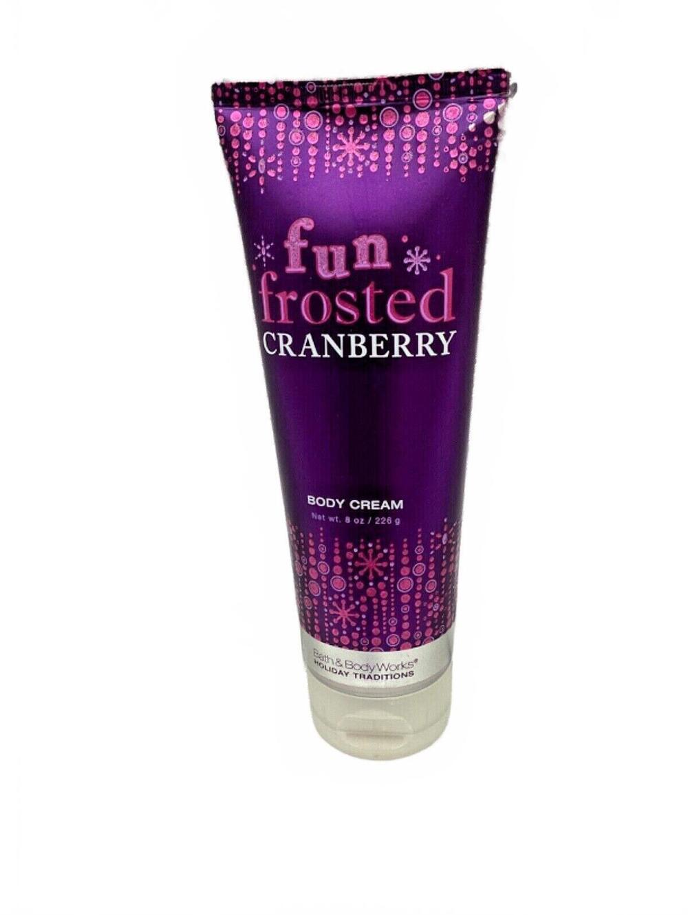 Bath and Body Works Fun Frosted Cranberry Body Cream 8oz Discontinued NEW